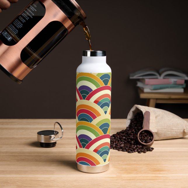 Farbenfroh Boho Rainbow Trinkflasche (Kaffee)