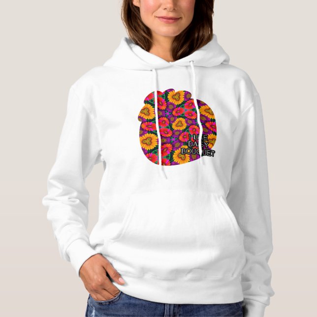farbenfroh Daisy Bouquet Pattern Hoodie (Vorderseite)