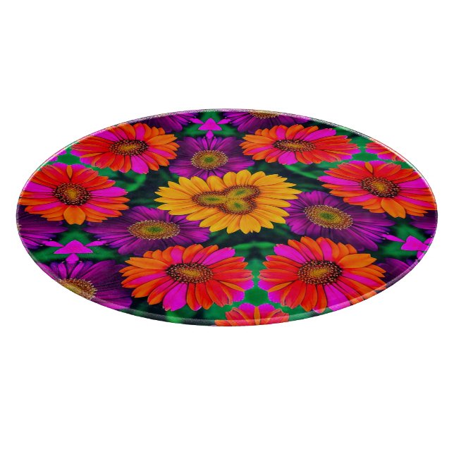 farbenfroh Daisy Bouquet Pattern Schneidebrett (Ecke)