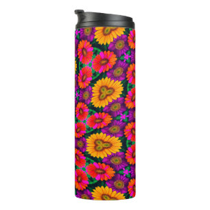 farbenfroh Daisy Bouquet Pattern Thermosbecher
