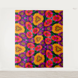 farbenfroh Daisy Bouquet Pattern Wandteppich