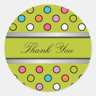 Farbenfroh danke Ihnen Stickers Polka Dots