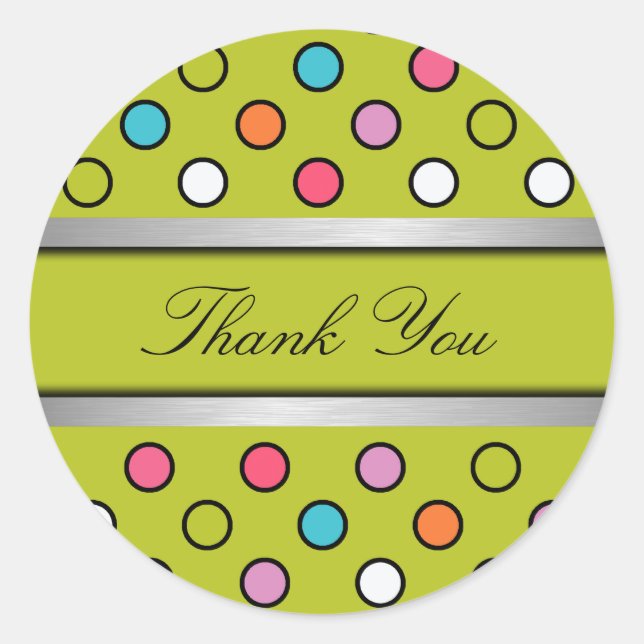 Farbenfroh danke Ihnen Stickers Polka Dots (Vorderseite)