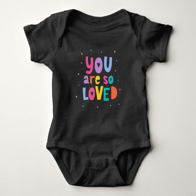 Farbenfroh, dass du so geliebt bist baby strampler (Vorderseite)