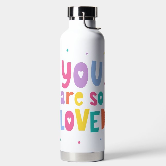 Farbenfroh, dass du so geliebt bist trinkflasche (links)