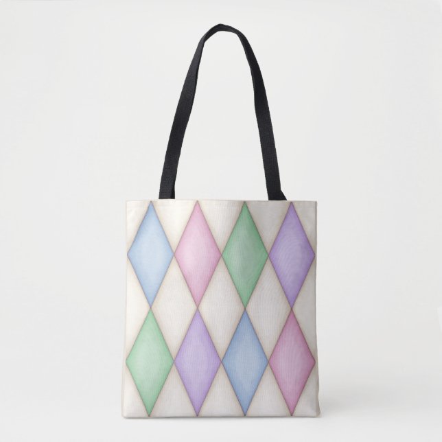 Farbenfroh Diamond Karo Harlequin Pattern Tasche (Vorderseite)