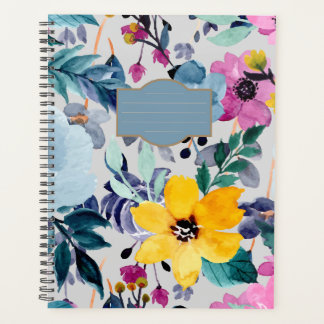 farbenfroh eleganter Watercolor Floral Planner Planer
