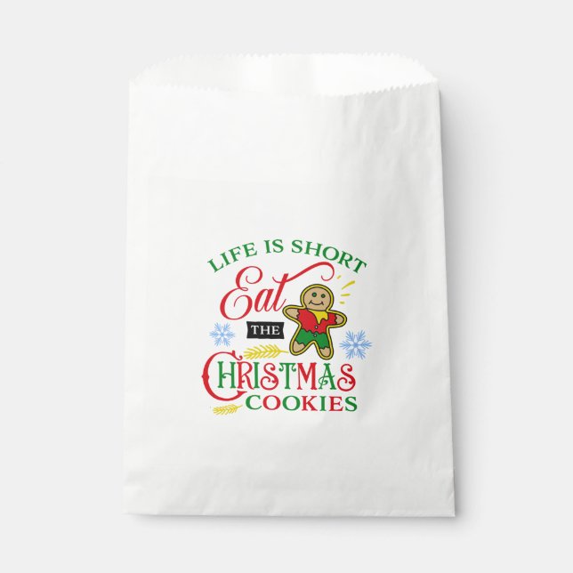 Farbenfroh essen Sie die Weihnachtskekse Geschenktütchen (Vorderseite)