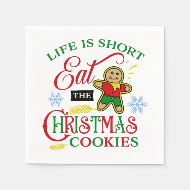 Farbenfroh essen Sie die Weihnachtskekse Serviette (Vorderseite)