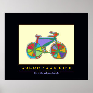farbenfroh Fahrrad ART Poster