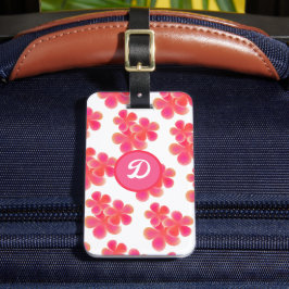 farbenfroh florales modernes Monogramm Gepäckanhänger