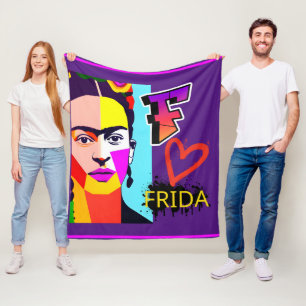 Farbenfroh Frida Heart - Pop Art Art Style Fleecedecke