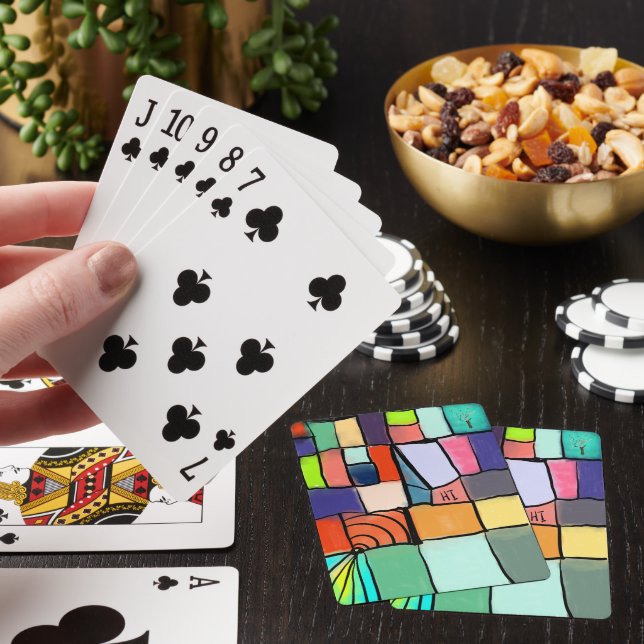 farbenfroh, fröhlich, einladend, hell spielkarten (In Situ)