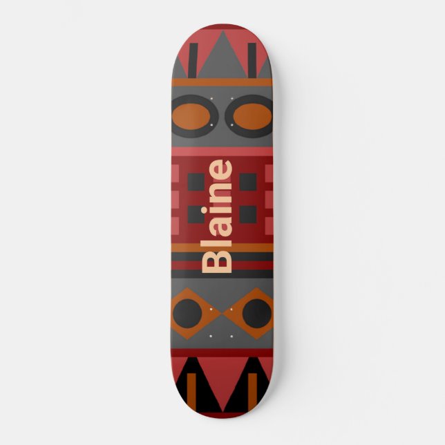 farbenfroh Funky Pattern Skateboard (Vorderseite)