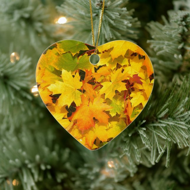 Farbenfroh, gefallen, Herbstblätter Keramikornament (Baum)