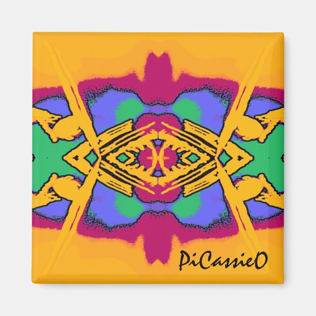 Farbenfroh Geo Diamond Design Magnet (Vorne)