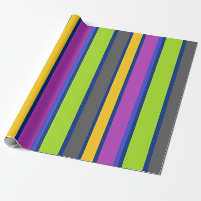 Farbenfroh gestreift geschenkpapier (Ungerollt)