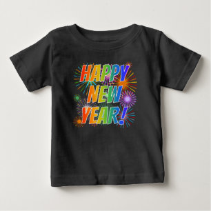 Farbenfroh "GLÜCKLICHES NEUES JAHR!" + Brandmuste Baby T-shirt