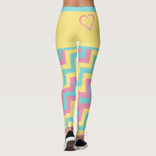 Farbenfroh hell Moderne geometrische Zickzack w/he Leggings