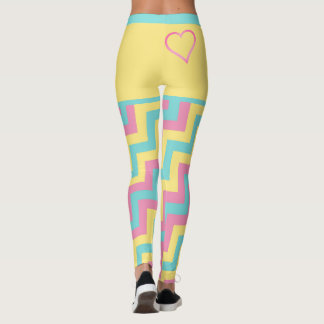 Farbenfroh hell Moderne geometrische Zickzack w/he Leggings