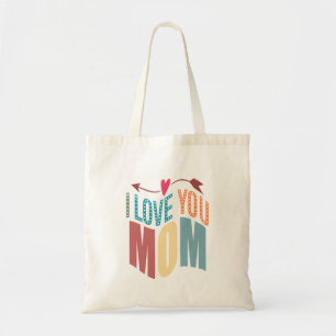 Farbenfroh I Liebe Sie Mama & Herz & Arrow Tragetasche