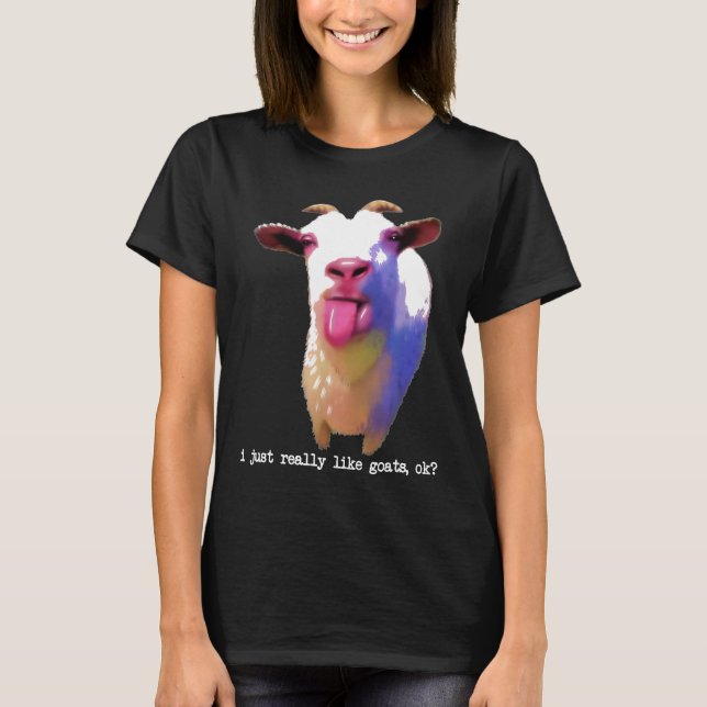 farbenfroh, ich mag Ziegen einfach nur gut, ein Ho T-Shirt (Vorderseite)