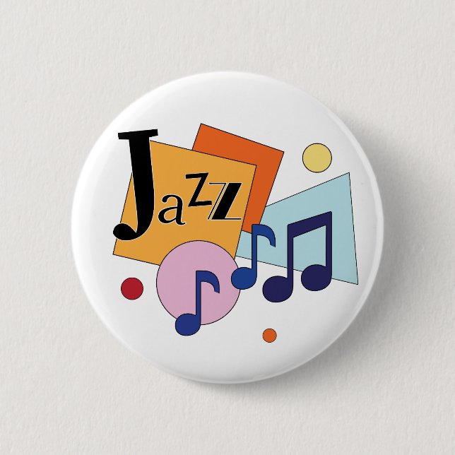 Farbenfroh Jazz Modernes Art Design Button (Vorderseite)