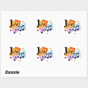 Farbenfroh Jazz Modernes Art Design Runder Aufkleber