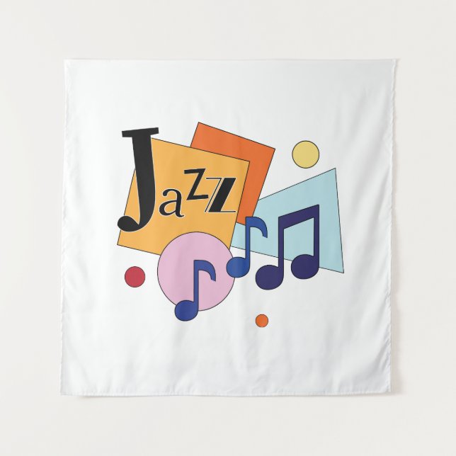 Farbenfroh Jazz Modernes Art Design Wandteppich (Vorderseite)