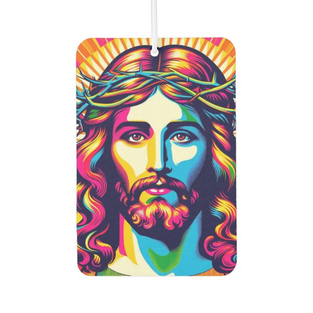 Farbenfroh Jesus Lufterfrischer! Autolufterfrischer (Vorderseite)