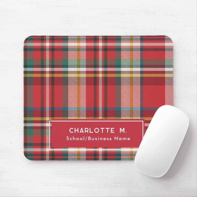 Farbenfroh Kariert Classic Personalisiert Red Mousepad (Mit Mouse)