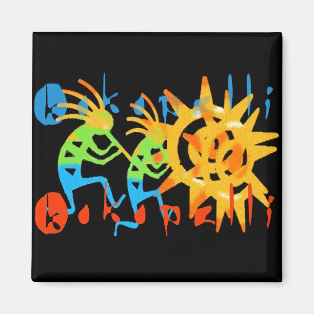 Farbenfroh Kokopelli Magnet (Vorne)