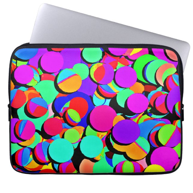 Farbenfroh lebendiges Retro-Revival-Muster Laptopschutzhülle (Vorderseite)