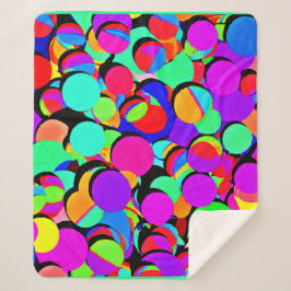 Farbenfroh lebendiges Retro-Revival-Muster Sherpadecke