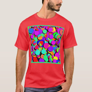 Farbenfroh lebendiges Retro-Revival-Muster T-Shirt