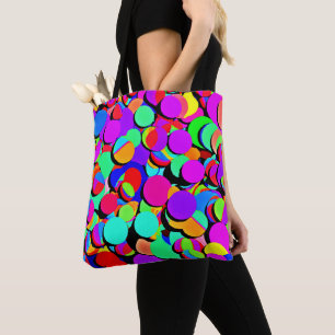 Farbenfroh lebendiges Retro-Revival-Muster Tasche