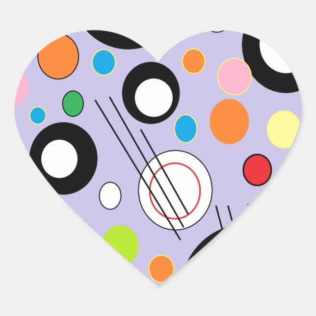 Farbenfroh Lilac Herz-Aufkleber (Vorderseite)