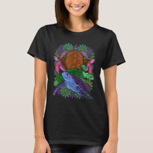 Farbenfroh Mandala Maori Tribal Sea Animal Hawaii T-Shirt