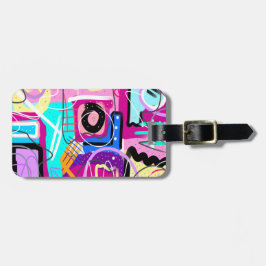 Farbenfroh, maximalistisch, ausdrucksstark Abstrak Gepäckanhänger