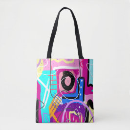 Farbenfroh, maximalistisch, ausdrucksstark Abstrak Tasche
