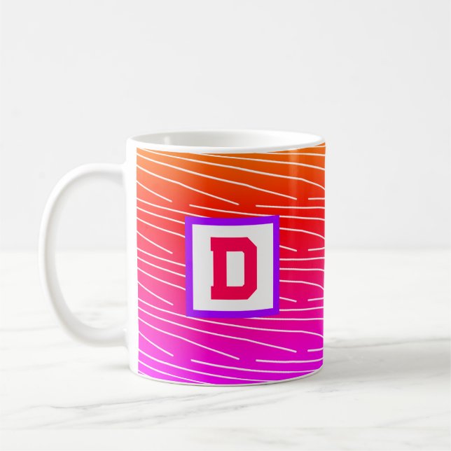 farbenfroh minimalmodernes abstraktes Monogramm Kaffeetasse (Links)