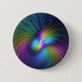 Farbenfroh mit blauem, modernem Abstraktem Fraktal Button