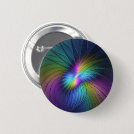 Farbenfroh mit blauem, modernem Abstraktem Fraktal Button