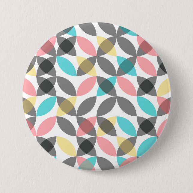 Farbenfroh, modern, fröhlich kreisförmig geometris button (Vorderseite)