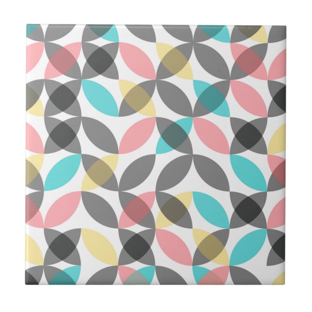 Farbenfroh, modern, fröhlich kreisförmig geometris fliese (Vorderseite)