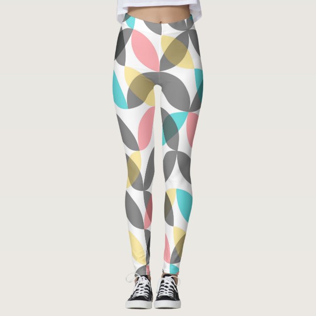 Farbenfroh, modern, fröhlich kreisförmig geometris leggings (Vorderseite)