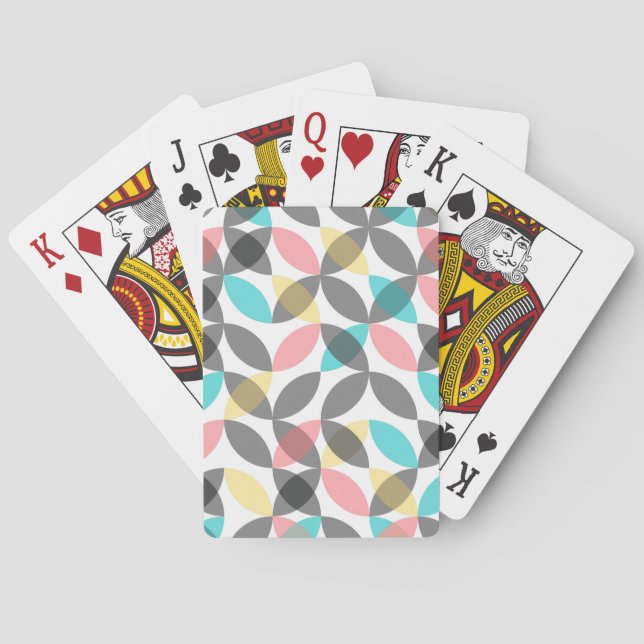 Farbenfroh, modern, fröhlich kreisförmig geometris spielkarten (Rückseite)