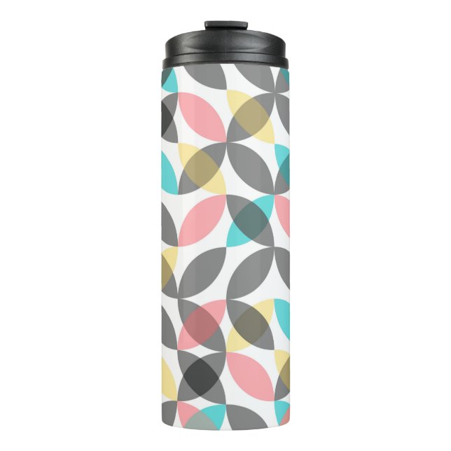 Farbenfroh, modern, fröhlich kreisförmig geometris thermosbecher (Vorderseite)