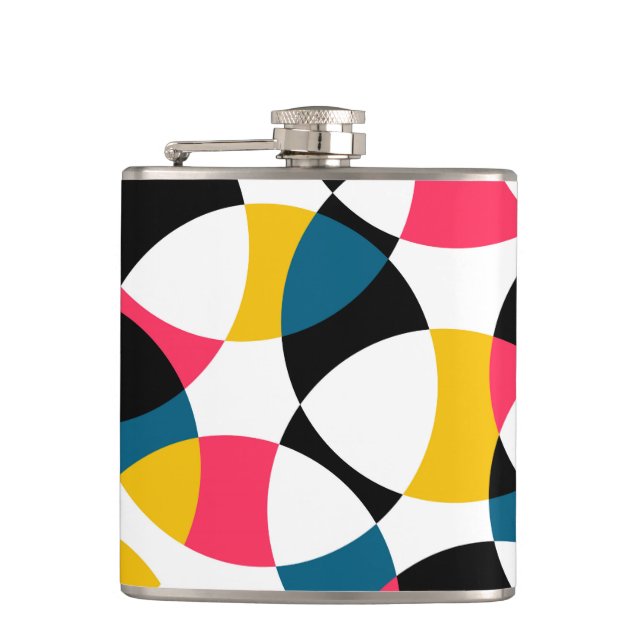 Farbenfroh, modern, trendig, cool kreisförmig flachmann (Vorderseite)