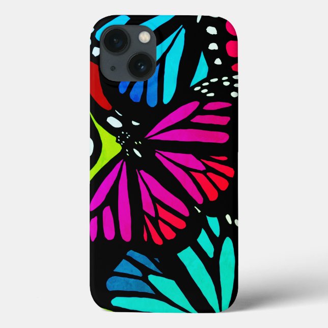 farbenfroh Monarch Butterfly Phone Case pink blau (Rückseite)
